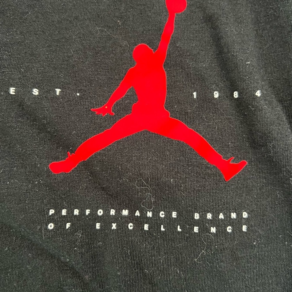 Jordan Los Angeles T Shirt Black Red Jumpman Youth Medium 10 12 - Picture 2 of 3